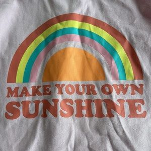 Old Navy Make Your Own Sunshine pink canvas rainbow 🌈 tote NWT